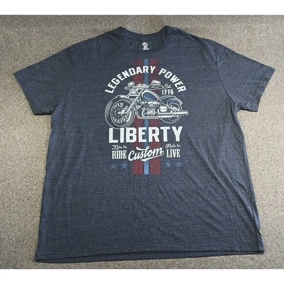 Mens Tshirt T Shirt 3XL Motorcycle Legendry Power Live to Ride to Live Liberty - Picture 7 of 7